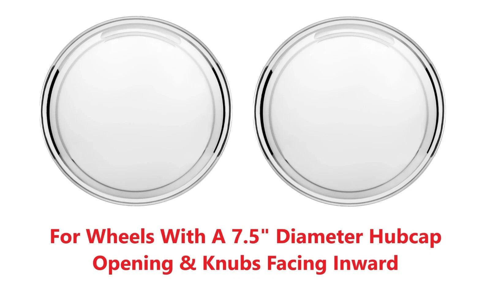 Stainless Steel Hubcaps Pair for 7.5 Inch Wheel Opening Ford 1947–1948