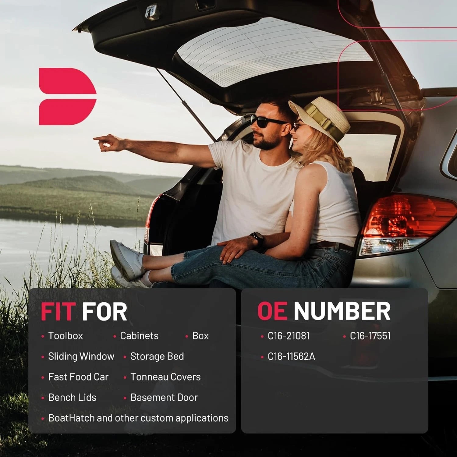 2X Gas Struts for Snugtop Toolbox (28.9", 115N/26lbs)