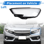 1 Pc Headlight Lens Cover for Audi A3 (2016–2020) Black