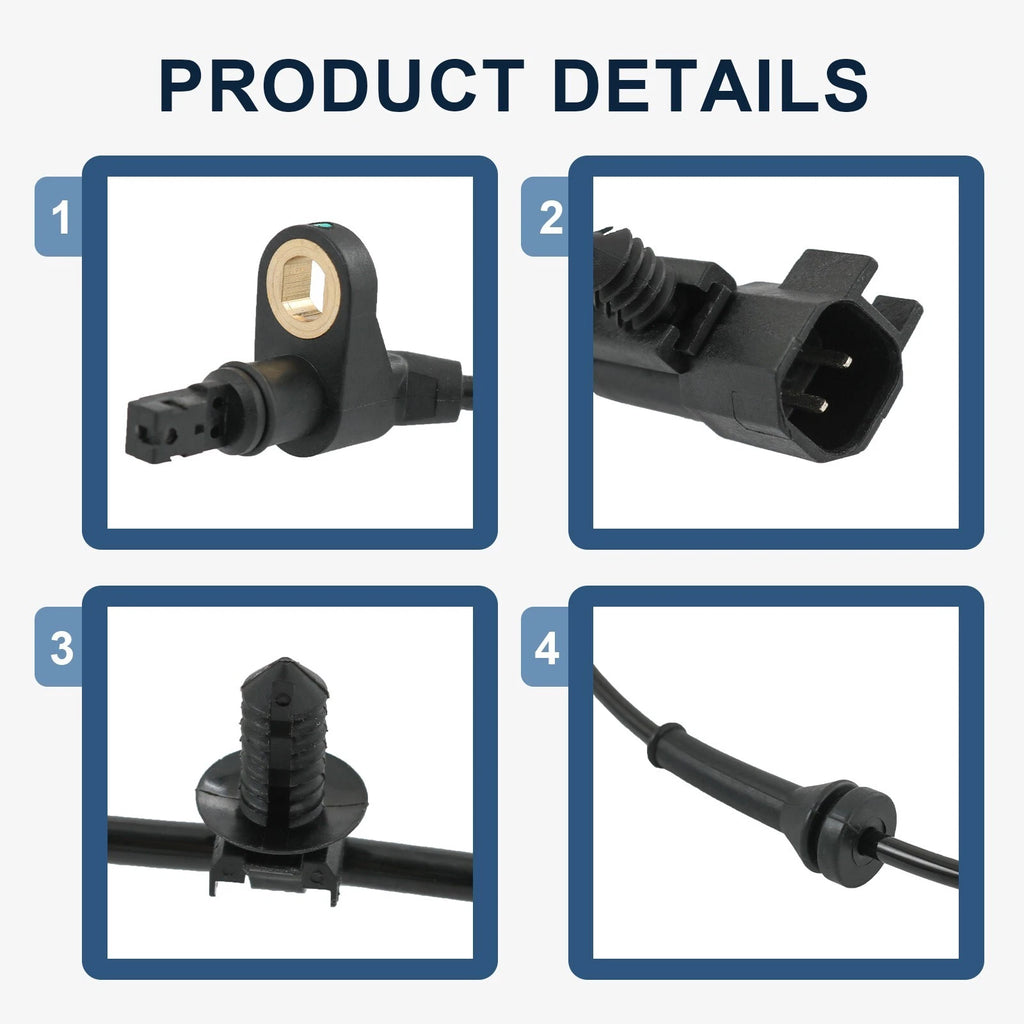 Set of 4 ABS Wheel Speed Sensors for Jeep Wrangler (2007–2017)