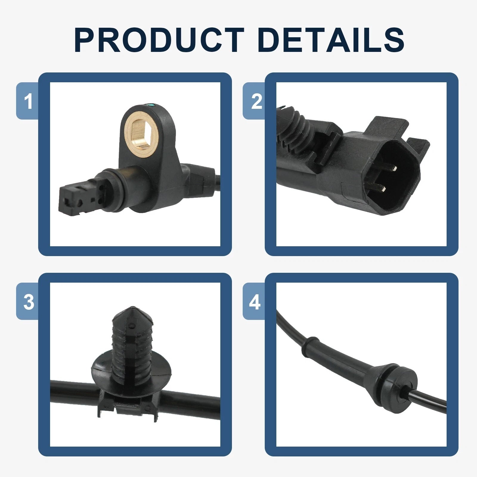 Set of 4 ABS Wheel Speed Sensors for Jeep Wrangler (2007–2017)