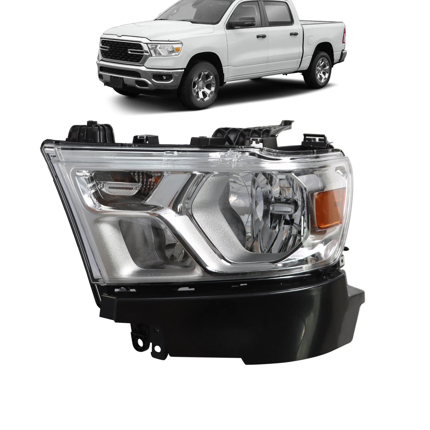 Chrome Headlight for Dodge Ram 1500 (2019–2023)