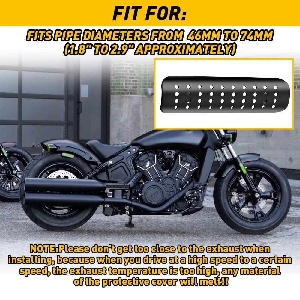 Exhaust Pipe Muffler Heat Shield Cover for Motorcycle (Universal)
