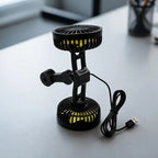 Dual Head USB Car Fan for Rear Seat Comfort (360° Rotation)