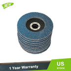 Set of 10 Zirconia Flap Discs for Angle Grinder (4.5" x 7/8", 40 Grit)