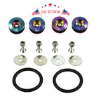 Set of 4 Neo Chrome Quick Release Fasteners for FIT Car Bumper & Trunk