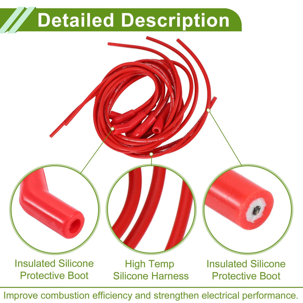 Spark Plug Wires for Chevy Big Block HEI 396 427 454 502 (1965–2009)