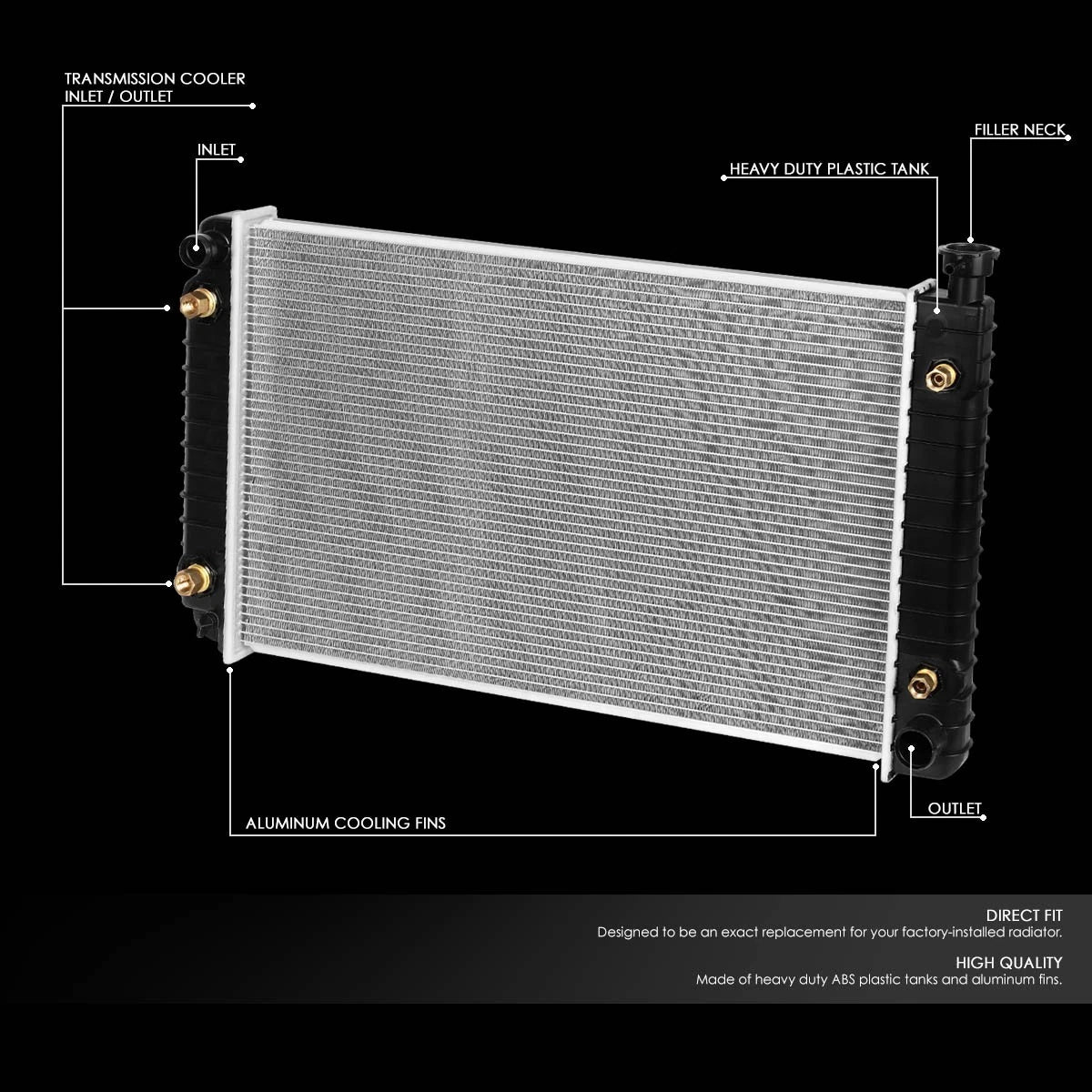 Aluminum Radiator for Chevy/GMC C/K Truck 4.3L/5.0L (1996–1999) DPI 1790