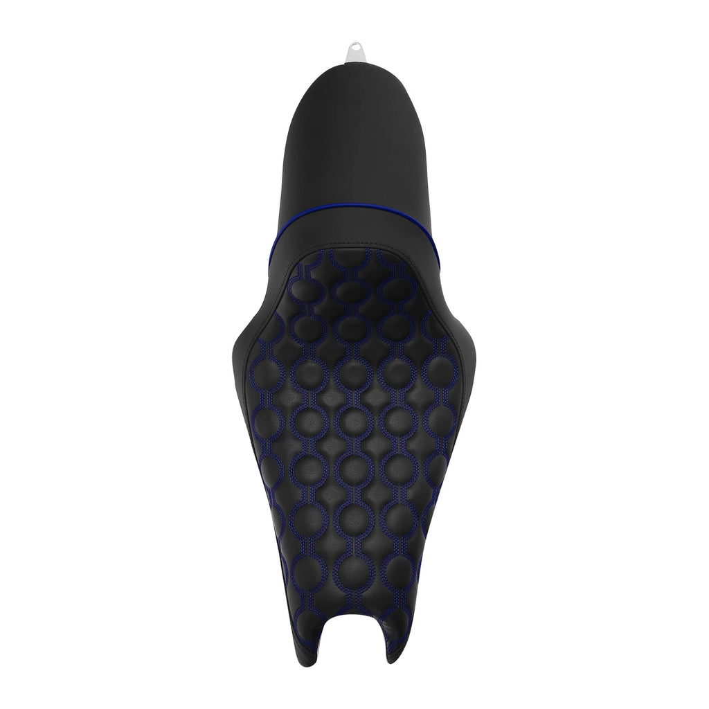 Black Blue Driver & Passenger Seat for Harley Sportster 883 1200 (2004–2022)