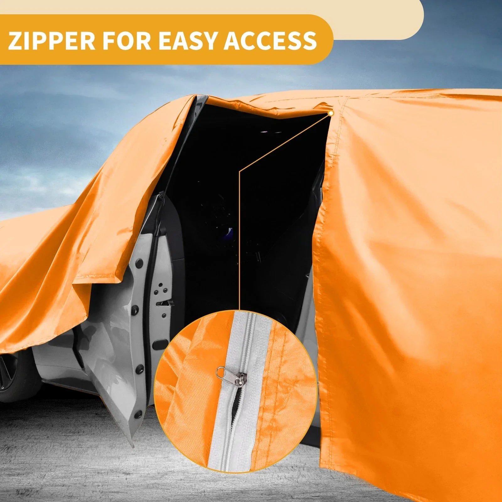 Waterproof All Weather Car Cover for Lexus TX - Orange Cotton with Zipper