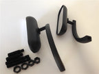 Black Custom Mini Oval Mirrors for Universal Motorcycles (8mm, 10mm)