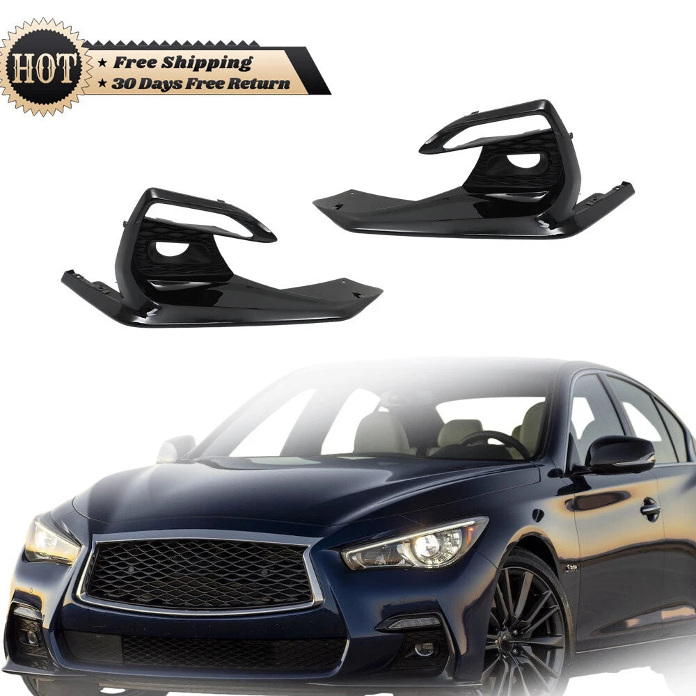 Set of 2 Bumper Fog Light Cover Bezels for Infiniti Q50 Sport (2018–2020)