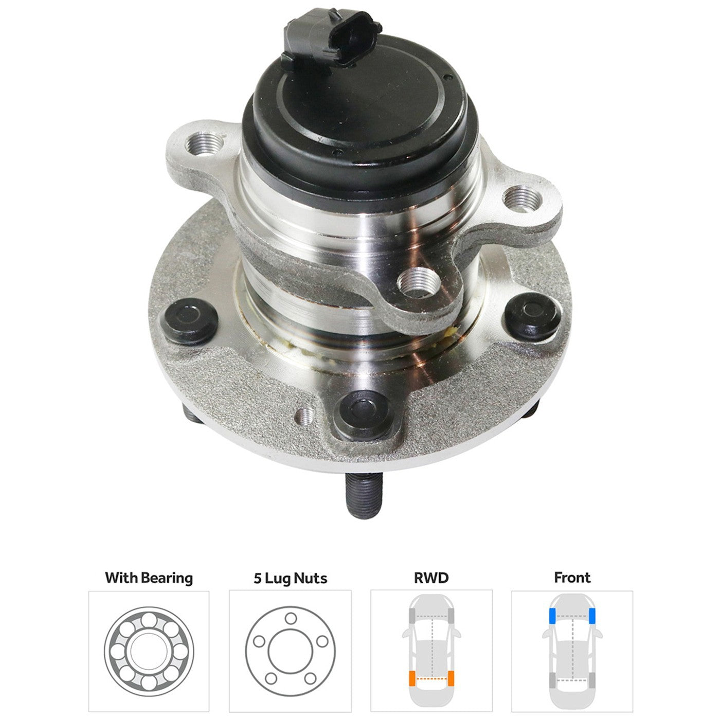 Wheel Hub for Hyundai Genesis Coupe (2010–2016) with Bearing & Sensor