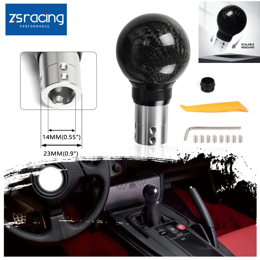 Universal Gear Shift Knob with Button for Automatic Manual Cars