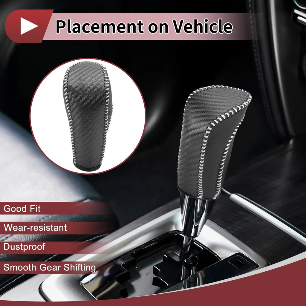 1 Pc Gear Shift Knob Cover for Ford Fiesta (2009–2012) Black Beige Faux Leather