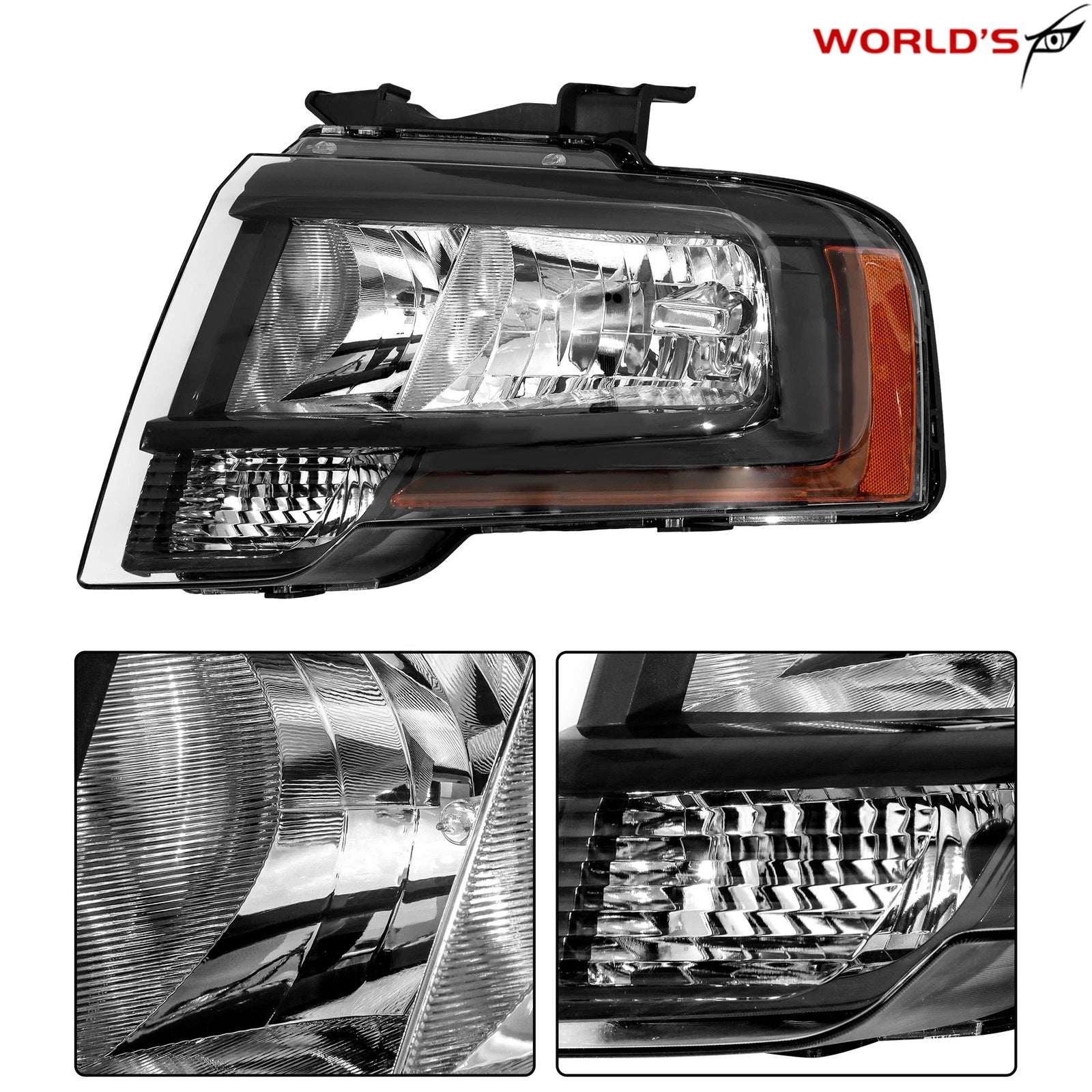 Halogen Headlight for Ford Expedition (2015–2017) Black Left Side