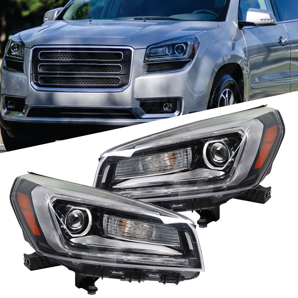 Halogen Projector Headlight Set for GMC Acadia (2013–2016) Black