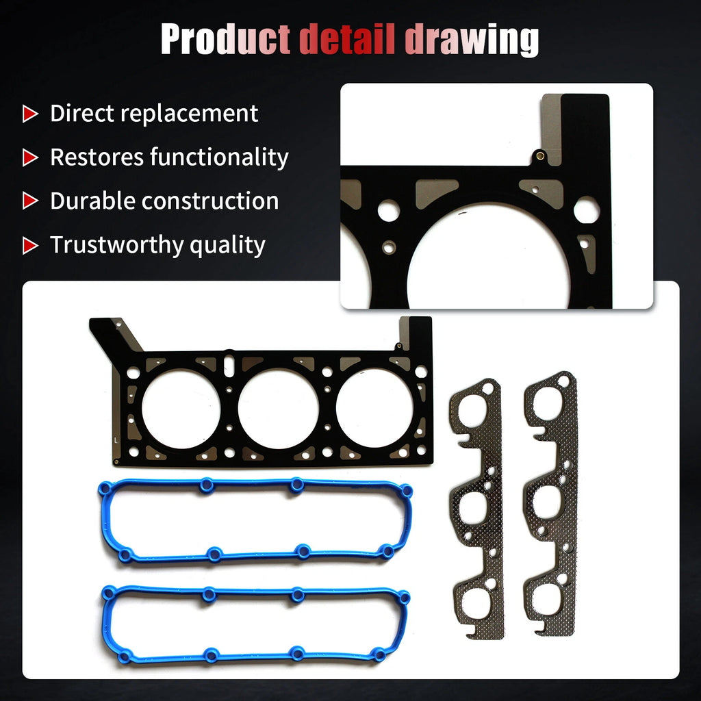 Head Gasket Set with Bolts for Jeep Wrangler 3.8L (2007-2011)
