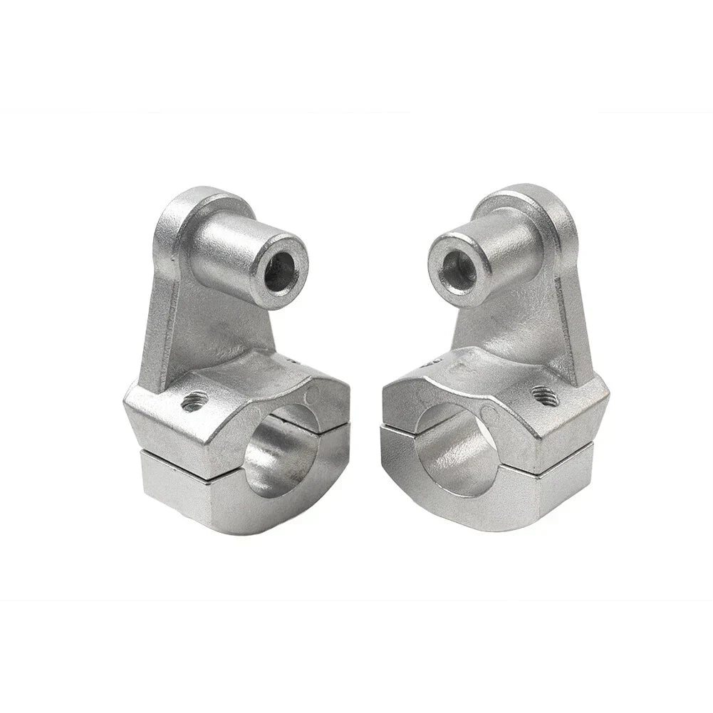 Silver Motorcycle Handlebar 7/8" to 1-1/8" Fat Bar Mount Clamps (Fits Most)