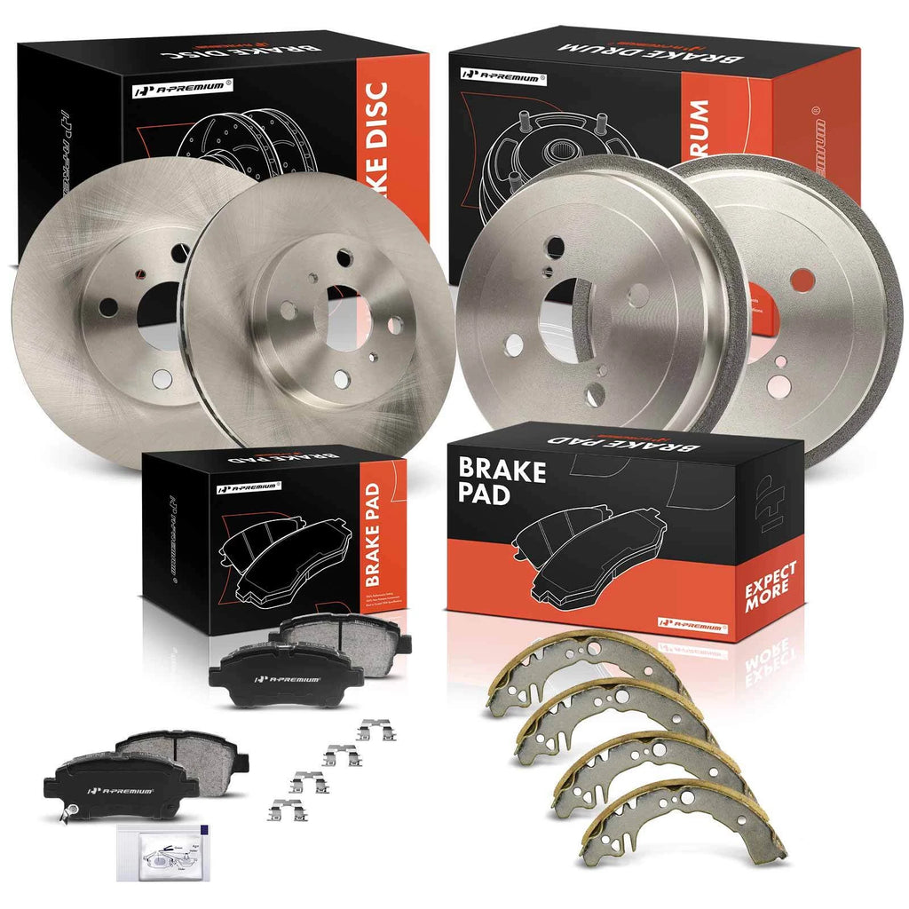 Disc Brake Rotors & Drum Shoe Kit for Toyota Echo (1999-2005)