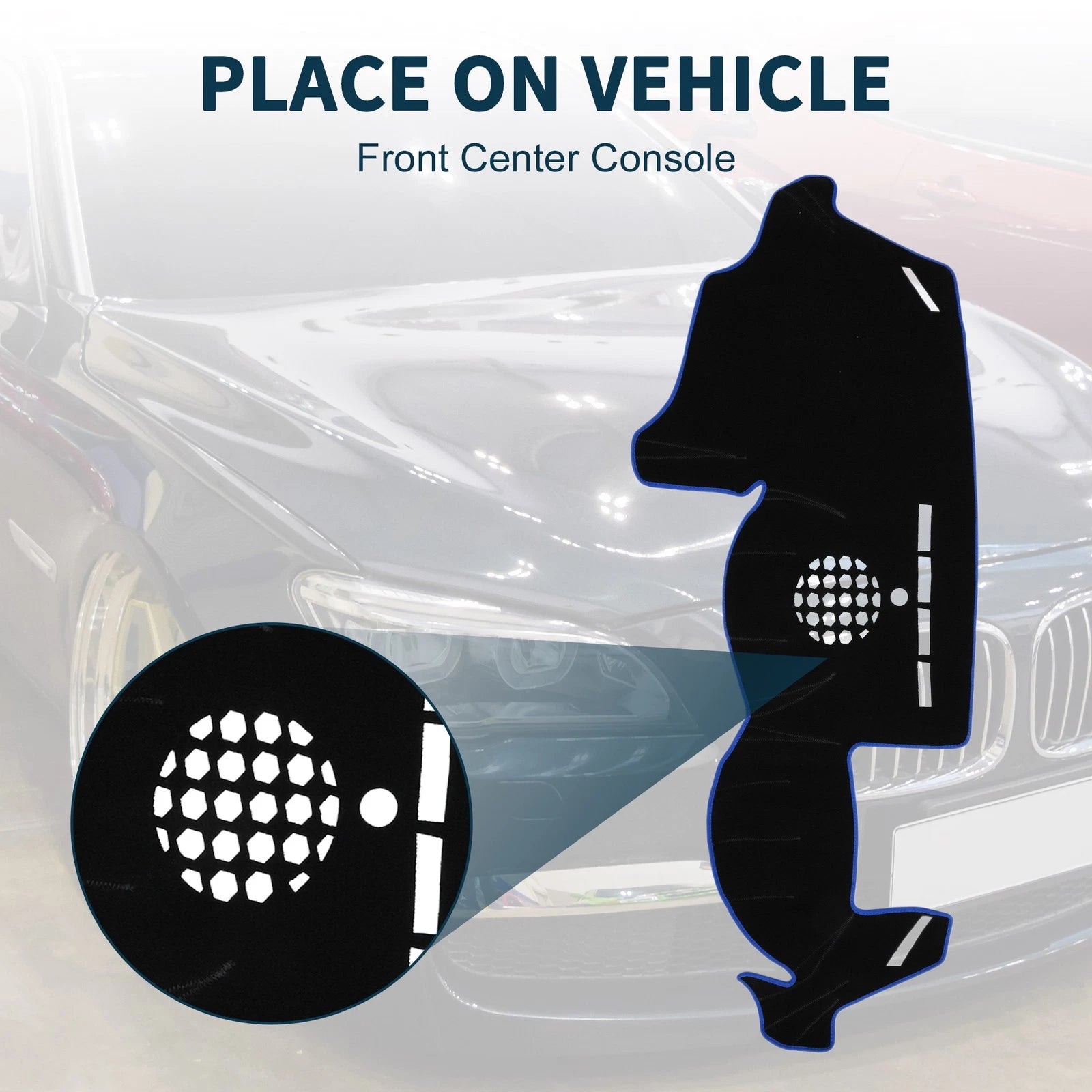 Dashboard Cover Mat for BMW 6 Series (2003–2010) Sun Protector Black Blue