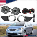 Front Bumper Fog Lights Set for Toyota Sienna (2011–2017) - Includes Switch & Bulbs