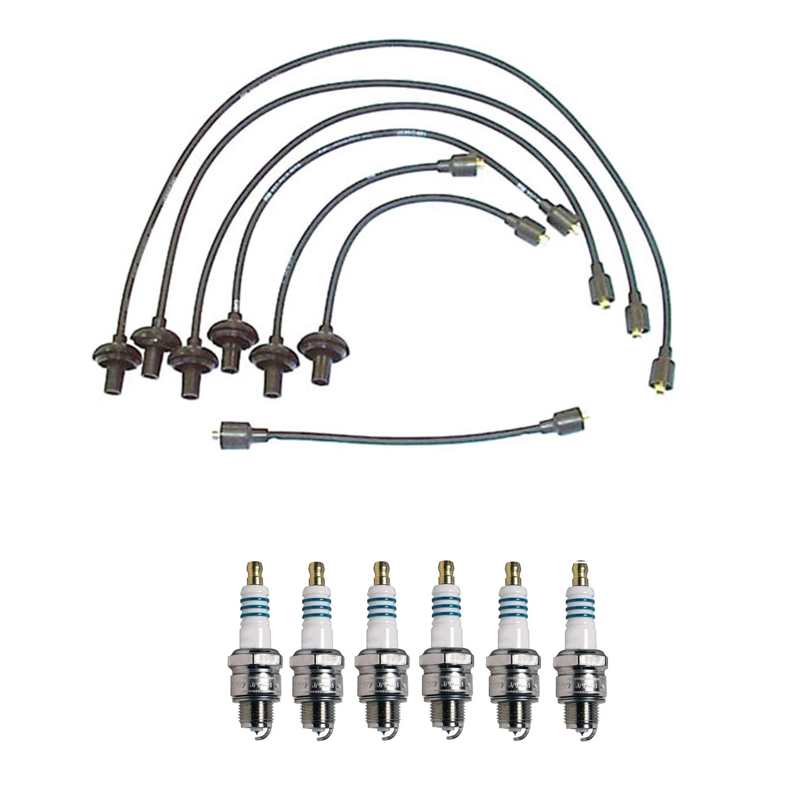 Denso 7mm Wire Set & 6 Iridium Power Spark Plugs Kit for Chevy Corvair H6 (1960–1969)