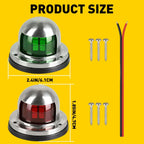 2X LED Bow Navigation Lights for Boat Marine Pontoon Yacht (12V)