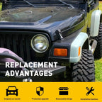 2X Front Locking Latch Catch Hood Kit for Jeep JK Wrangler (1997–2006)