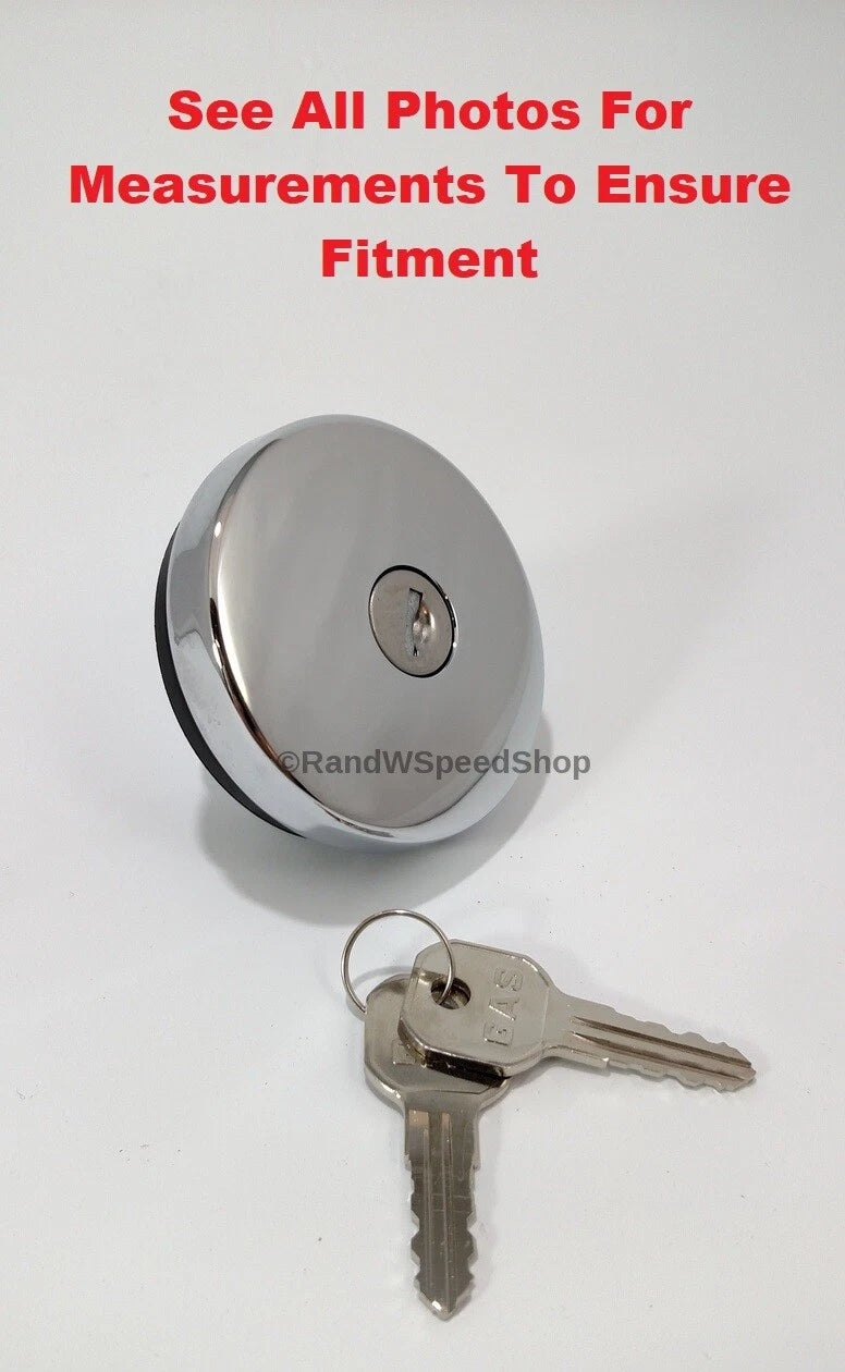 Gas Cap Chrome Locking Replacement with Keys for 1947–1971 Ford Chevy