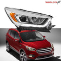 Headlight for Ford Escape (2017–2019) Halogen with LED DRL Chrome Housing Right