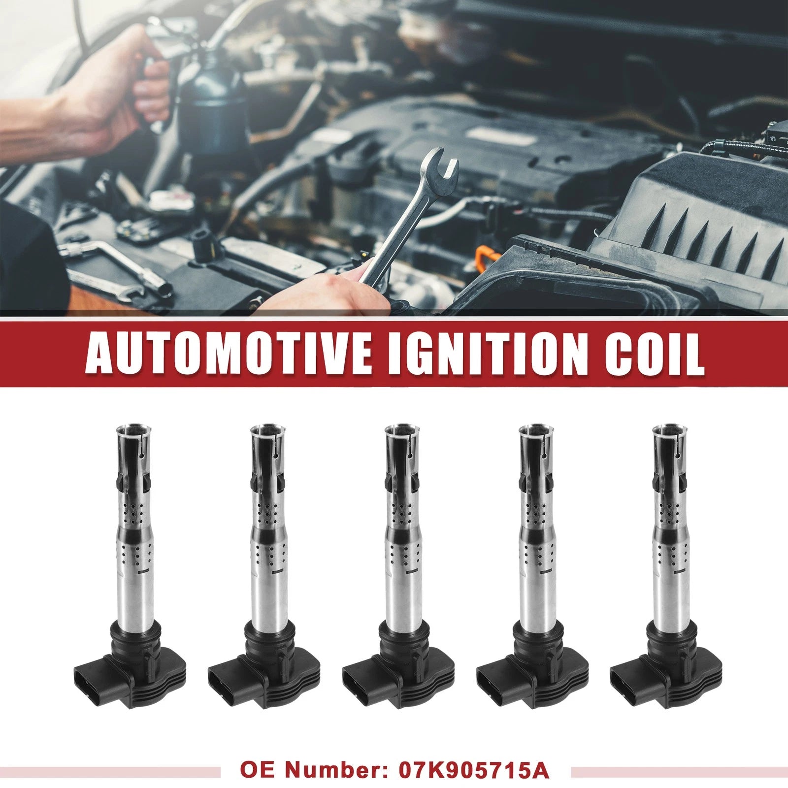 5X Ignition Coil for Volkswagen Jetta (2005–2015) No. 07K905715A
