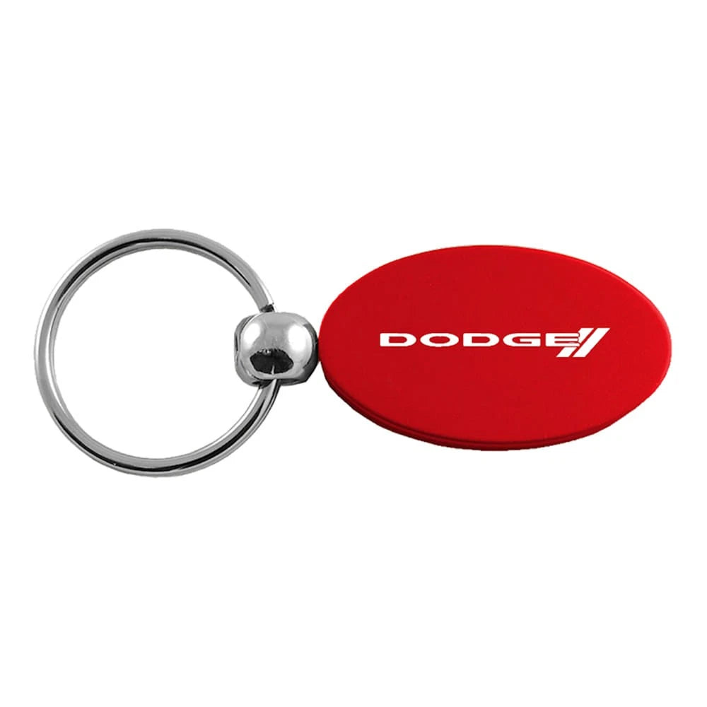 Stripe Logo on Red Oval Keychain - Officially Licensed for Dodge