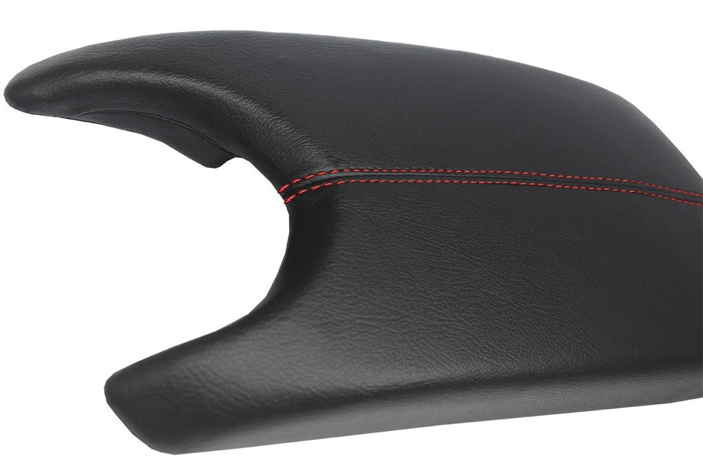 Leather Console Lid Armrest Cover for Cadillac ATS (2013–2019) Red Stitch