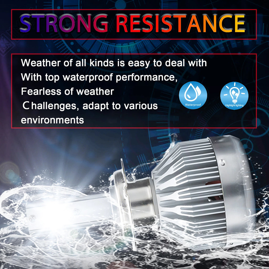 H7 LED Headlight Bulb Conversion Kit for 6000K Super White (High/Low)