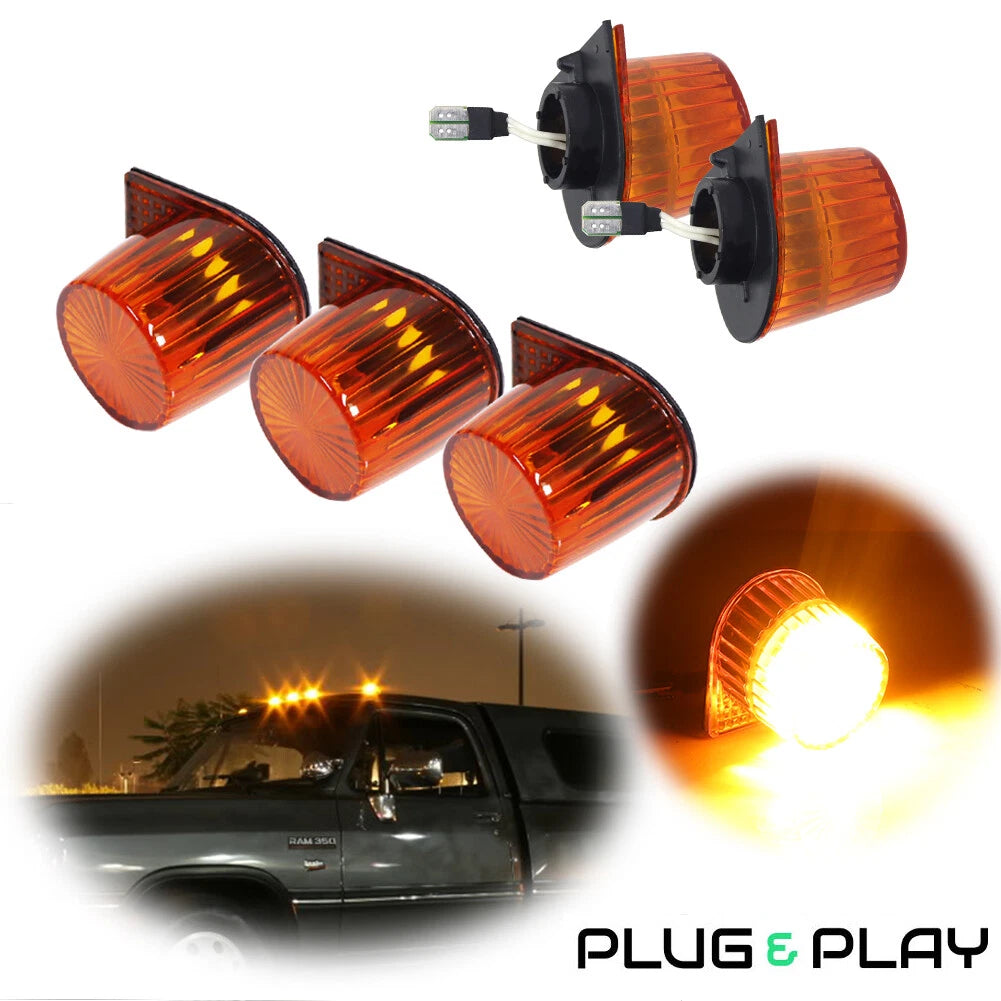 5X LED Amber Roof Cab Clearance Lights for Dodge D/W Series Pickup (1984–1993)