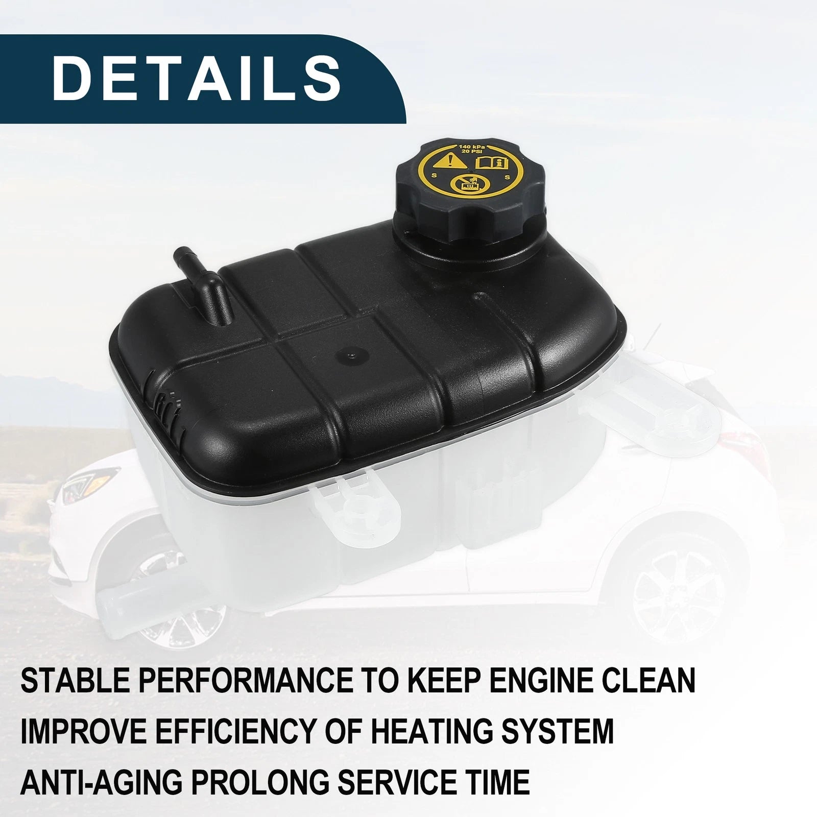 Set of 1 Coolant Expansion Overflow Tank with Cap No. 95269001 for Buick Encore (2013–2021)