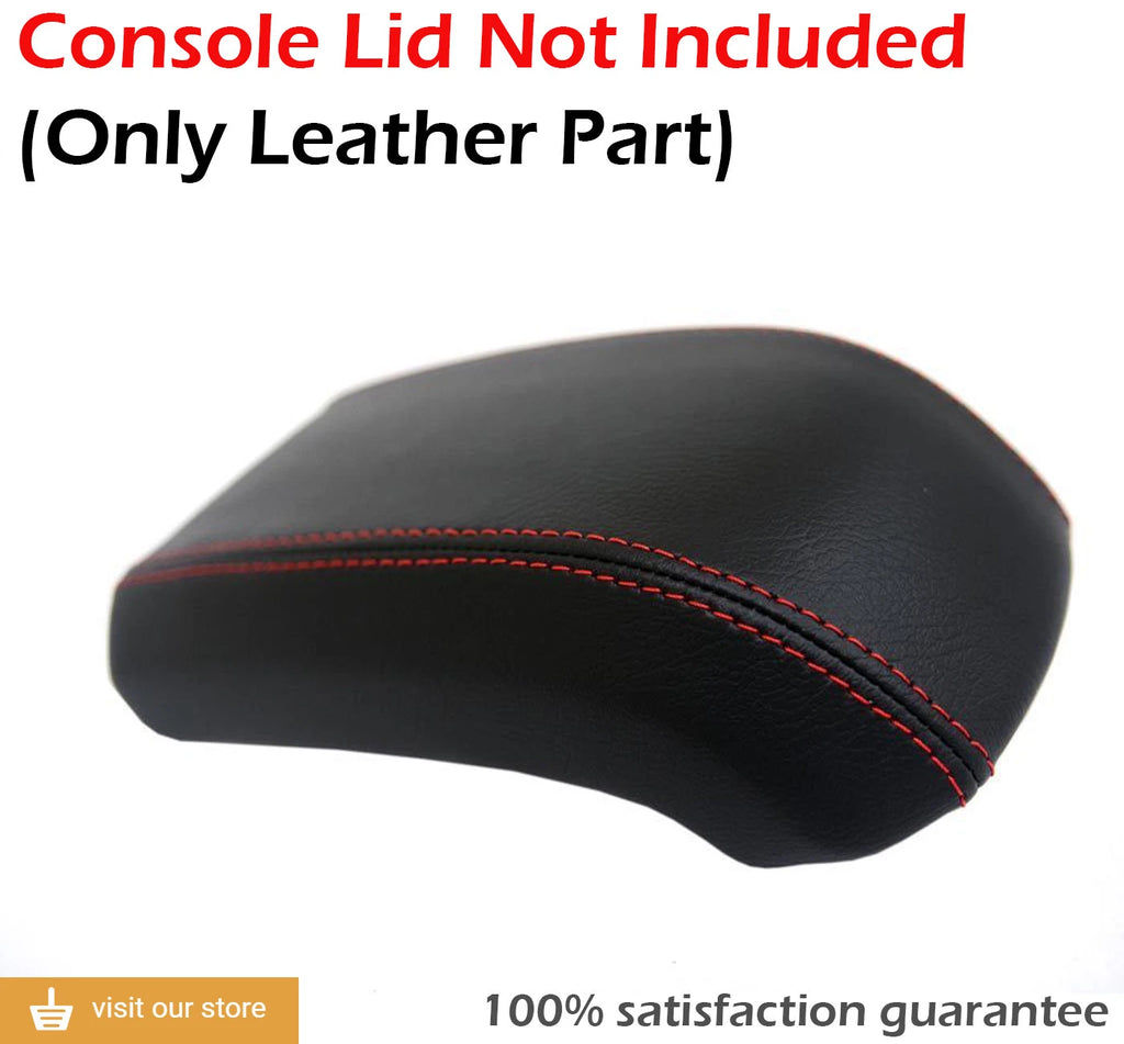 Center Console Armrest Cover for Ford Fiesta (2014–2019) Red Stitch