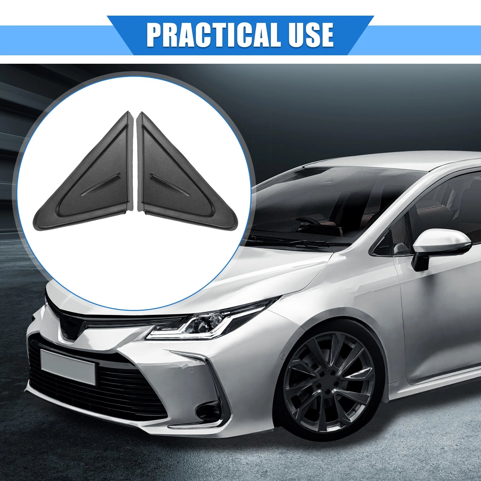 1 Pair Side Rear View Mirror Corner Triangle Trim for Toyota Corolla (2020–2021)