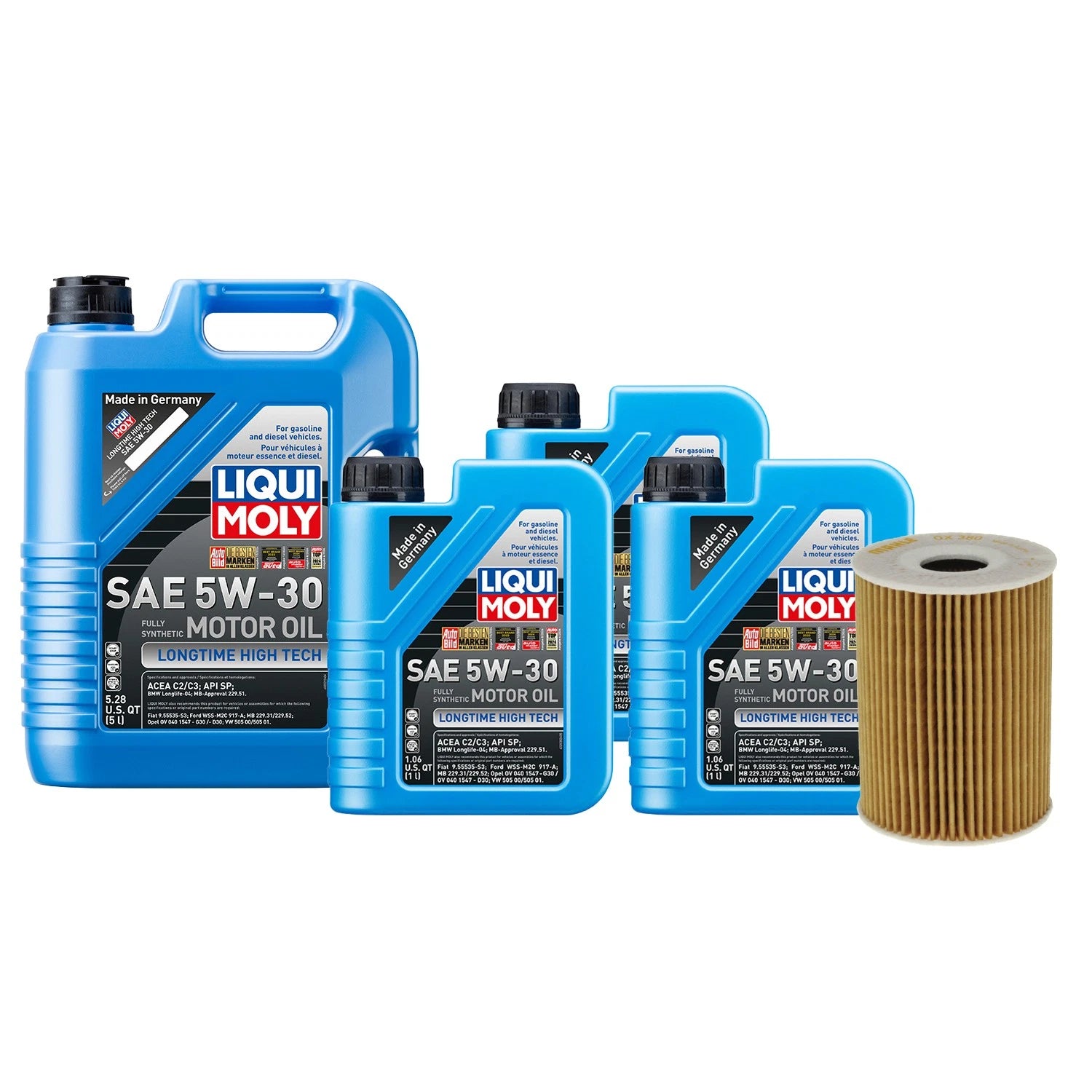Oil Change Kit for Mercedes OM642 (2006–2010) - 8L Liqui Moly 5W-30, Mahle