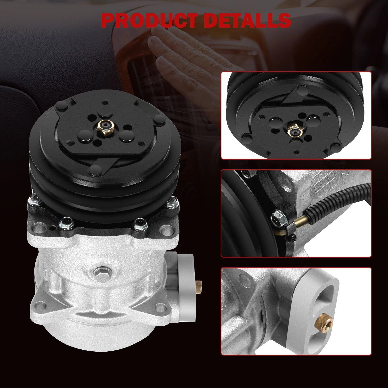AC Compressor with Clutch for Kenworth T600A Peterbilt 210 320 379 (1987-2003)