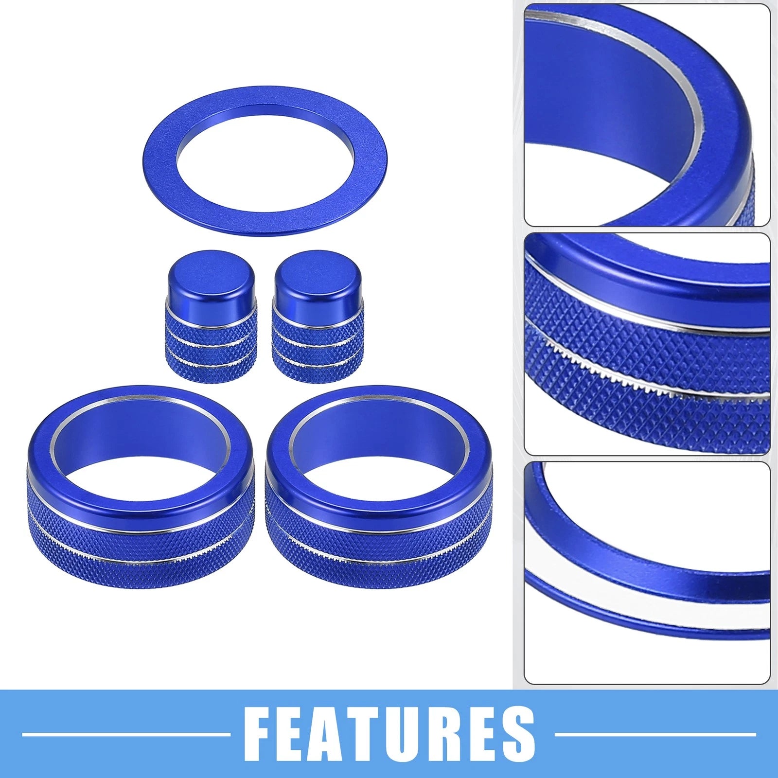 8pcs AC Switch Air Vent Knob Engine Button Cover for Honda Civic (2022–2023) Blue