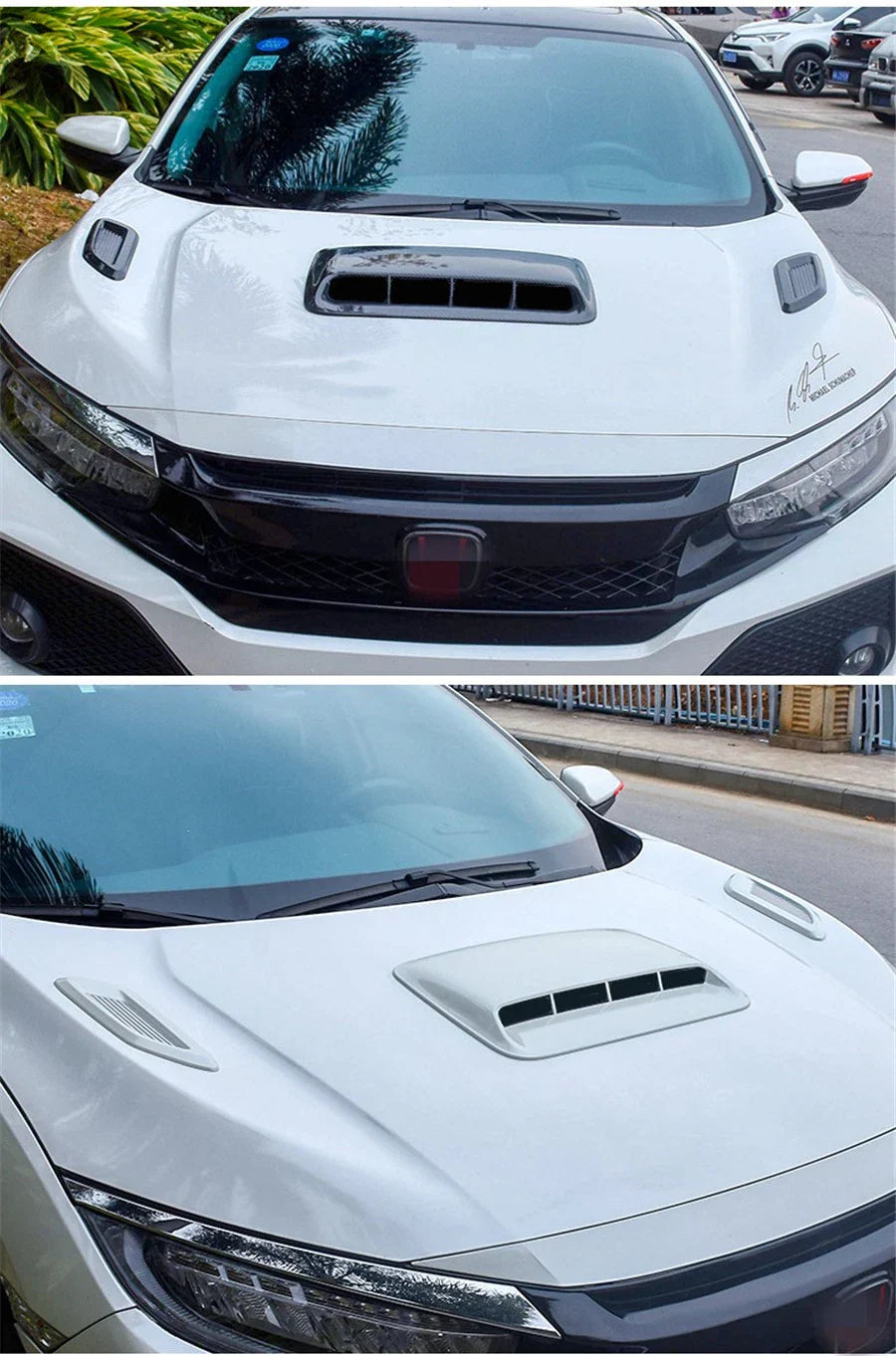 Glossy Black Air Flow Intake Hood Scoop Vent Cover for Universal Car