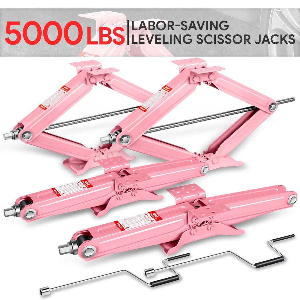 24in Lift Steel Scissor Car Jack for RV Trailer (5000lbs Capacity)
