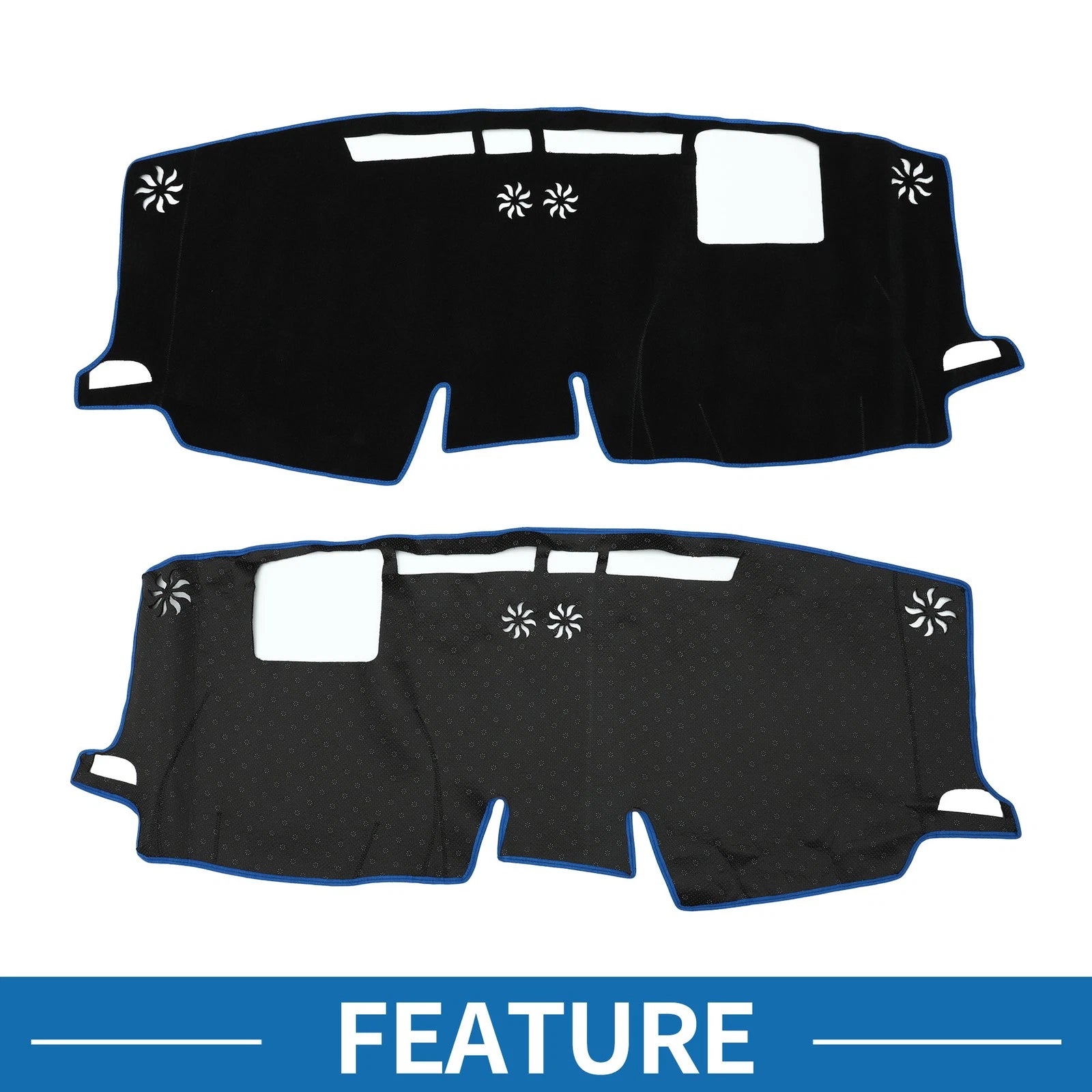 Dashboard Cover Mat for Toyota Sienna (2011–2023) - Sun Protector Pad Black Blue