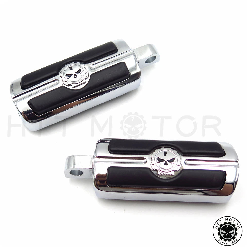 Chrome Skull Foot Pegs for Harley Davidson Softail Dyna Glide Sportster