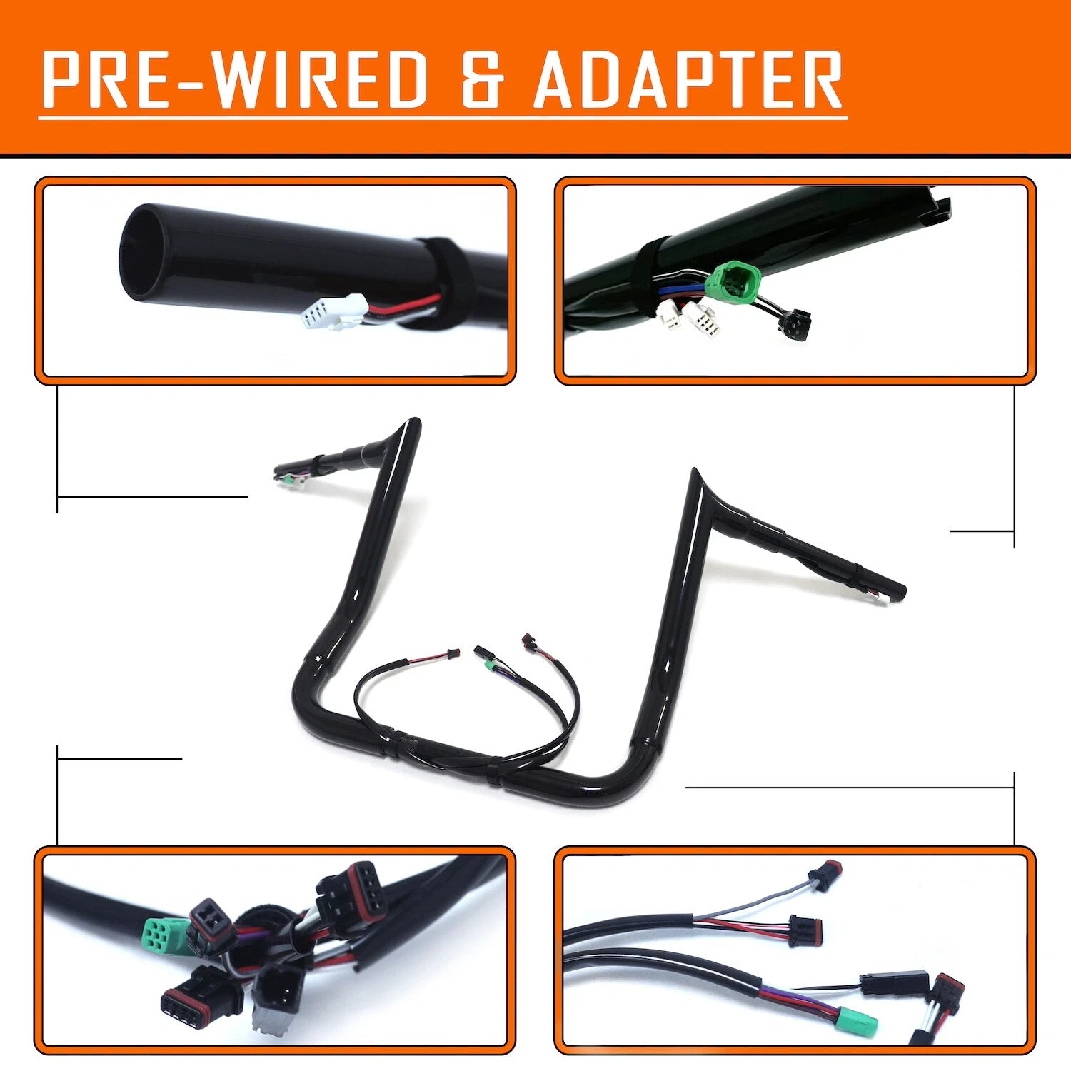 14" Prewired Drilled Handlebar for Harley Street Glide/Electra Glide (2014–2015)