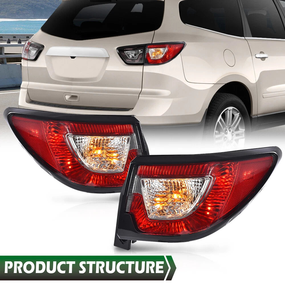 Set of 2 Outer Tail Light Assemblies for Chevrolet Traverse (2013–2017)