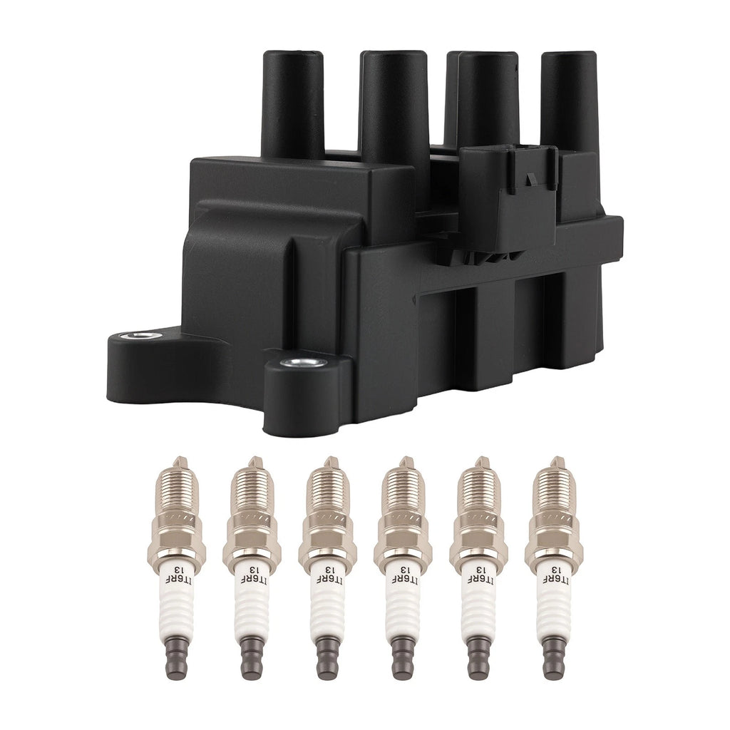 Set of 6 Ignition Coils & Spark Plugs for Ford Taurus Mazda B3000 (2001–2006) 61000150