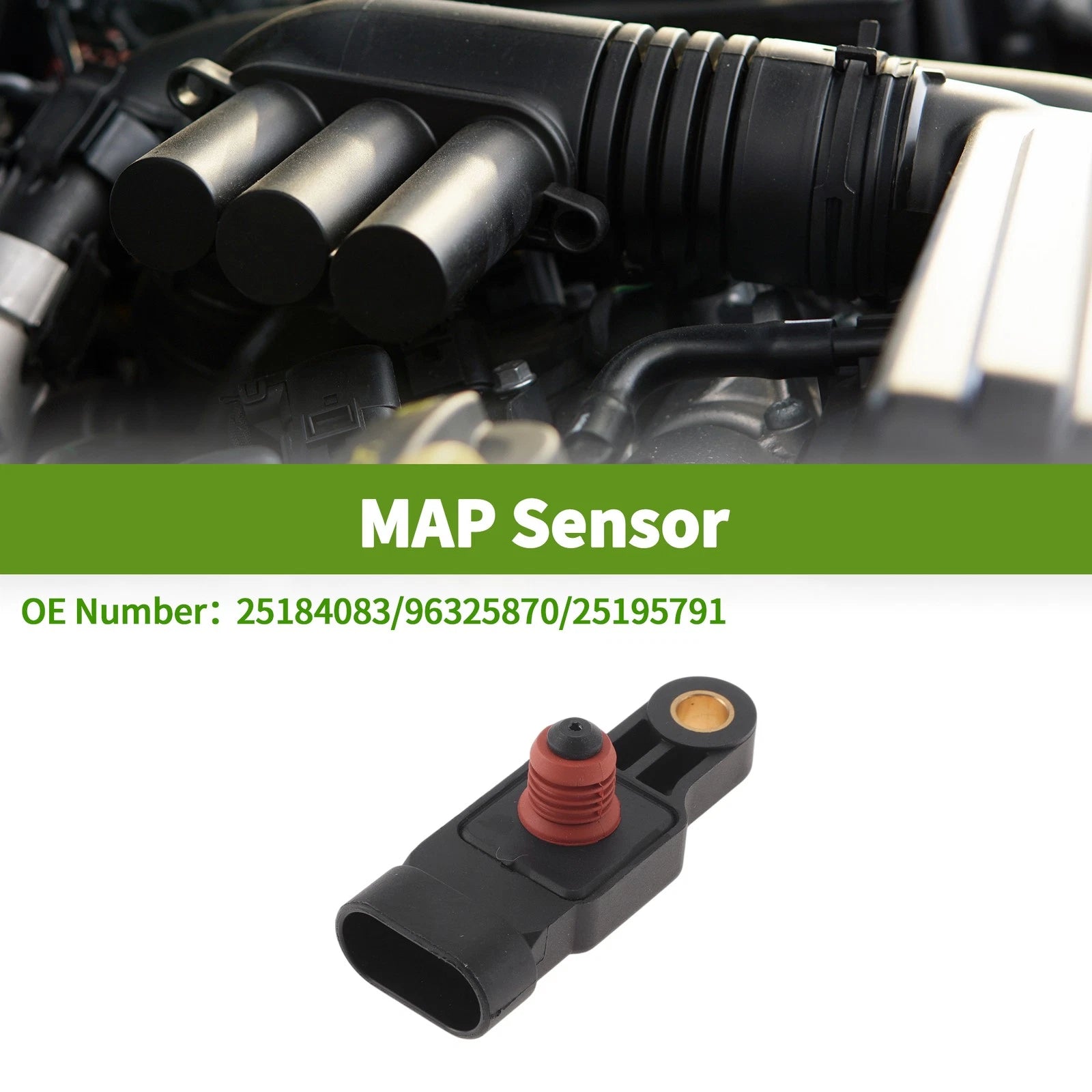 MAP Sensor for Chevrolet Kalos 1.4 16V (2003–2008) - Part No. 25184083